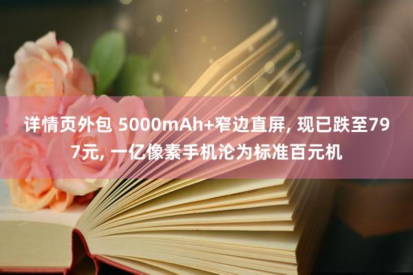 详情页外包 5000mAh+窄边直屏, 现已跌至797元, 一亿像素手机沦为标准百元机