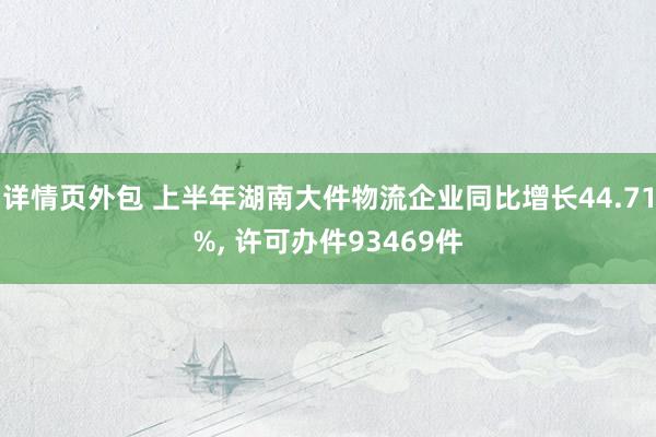 详情页外包 上半年湖南大件物流企业同比增长44.71%, 许可办件93469件