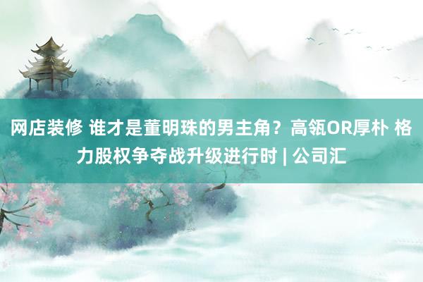 网店装修 谁才是董明珠的男主角？高瓴OR厚朴 格力股权争夺战升级进行时 | 公司汇