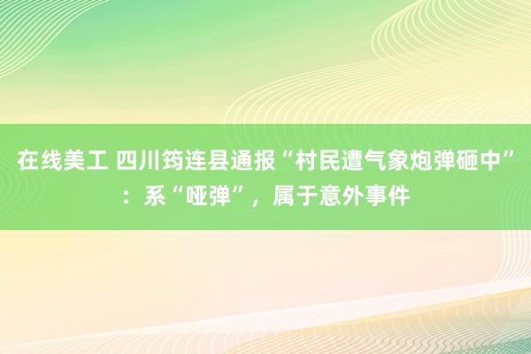 在线美工 四川筠连县通报“村民遭气象炮弹砸中”：系“哑弹”，属于意外事件