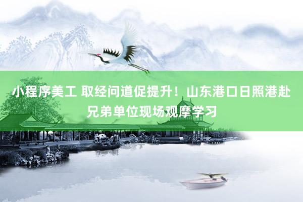 小程序美工 取经问道促提升！山东港口日照港赴兄弟单位现场观摩学习