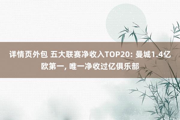 详情页外包 五大联赛净收入TOP20: 曼城1.4亿欧第一, 唯一净收过亿俱乐部