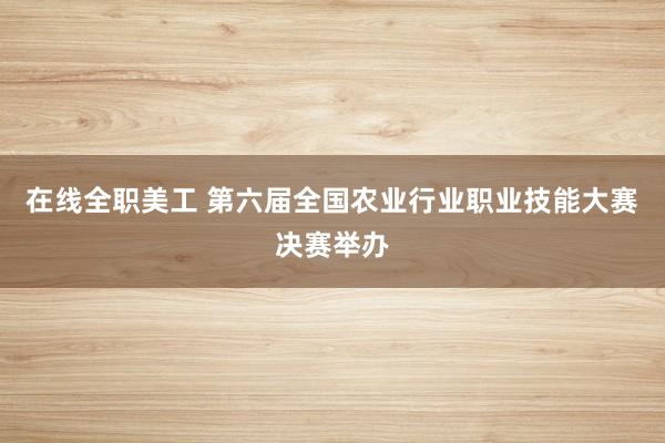 在线全职美工 第六届全国农业行业职业技能大赛决赛举办